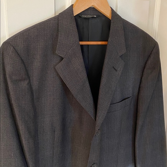 Hardy Amies Other - Hardy Amies Vintage 100% Wool Plaid Men’s Gray Suit Jacket Blazer Classic